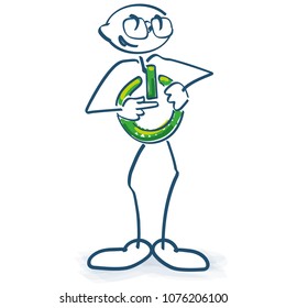 Stick figure with power button and standby