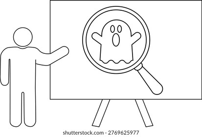 Stick figure presents ghost