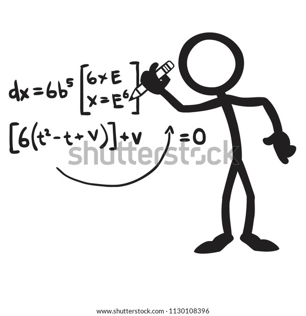 Stick Figure Problem Solving Maths: vector de stock (libre de regalías ...