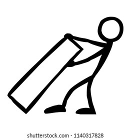 Stick Figure Pulling Box