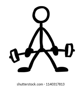 Stick Figure Pulling Weights