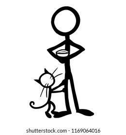 Stick figure relationship cat