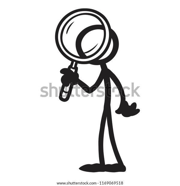 Stick Figure Research Magnifier 8 Stock Vector (Royalty Free ...