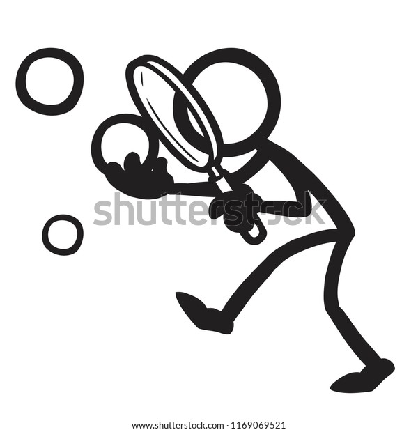 Stick Figure Research Magnifier 9 Stock Vector (Royalty Free) 1169069521