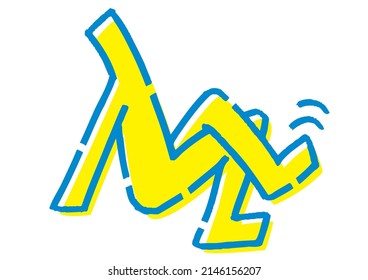 Stick figure resting cross-legged. vector.