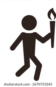 figura de vara correndo com tocha acesa