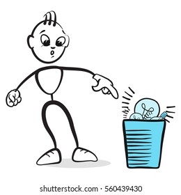 Stick figure series emotions - Discard, surprise, Hand drawn Vector Artwork