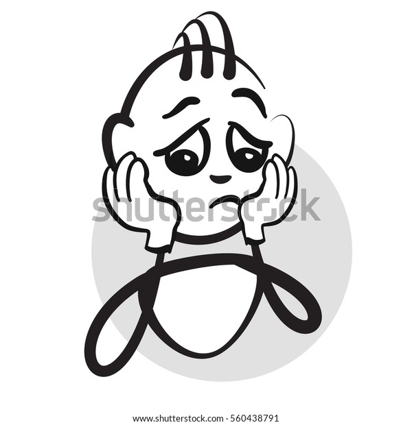 Stick Figure Series Emotions Grief Hand Stock Vector Royalty Free