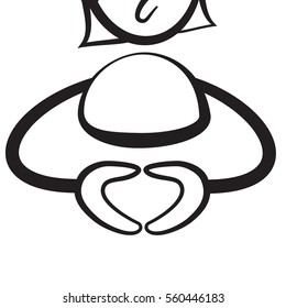 Stick figure series emotions - Merkel hands, Hand drawn Vector Artwork