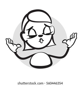 Stick figure series emotions - Mrs. Kussmund, Hand drawn Vector Artwork