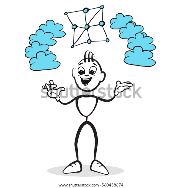 Stick figure series emotions - Network Cloud,\
Hand drawn Vector\
Artwork