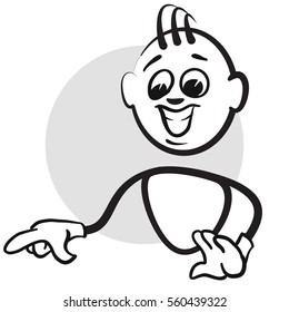 Stick figure series emotions - Restraint, Hand drawn Vector Artwork
