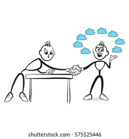 Stick Figure Series Emotions - Wrong Promises, hand-drawn vector clipart