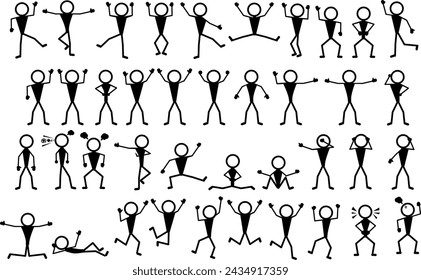 stick figure set, pictogram, stickman. stickfigure, stick man