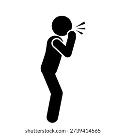 Stick Figure Shouting Loud With Angry Expression
