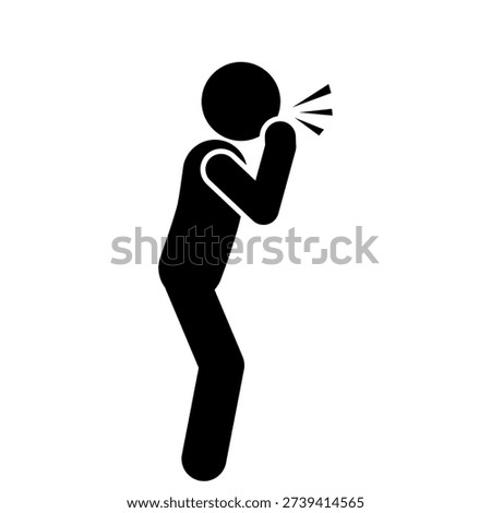 Stick Figure Shouting Loud With Angry Expression
