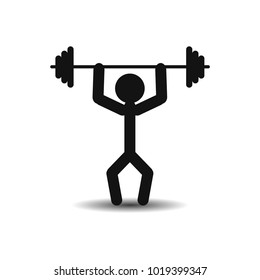 Stick figure of the sportsman weightlifter. Vector