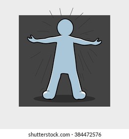 Stick Figure Spread Arms Stock Vector (Royalty Free) 384472537