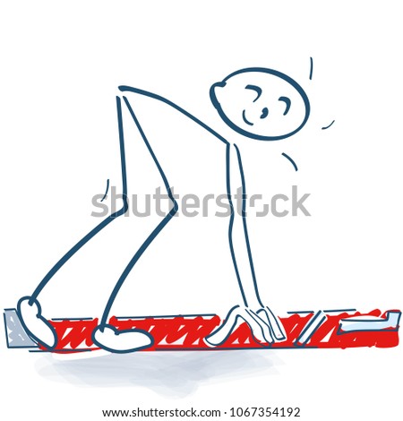 Stick figure in a starting block