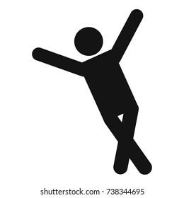 Stick figure stickman icon pictogram. Vector simple illustration of stickman icon isolated on white background. Man human stick sign