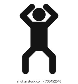 Stick figure stickman icon pictogram. Vector simple illustration of stickman icon isolated on white background. Man human stick sign