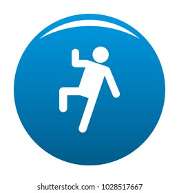 Stick figure stickman icon vector blue circle isolated on white background 