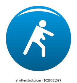 Stick figure stickman icon vector blue circle isolated on white background 