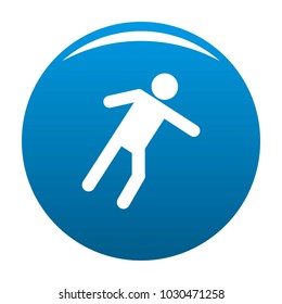 Stick figure stickman icon vector blue circle isolated on white background 
