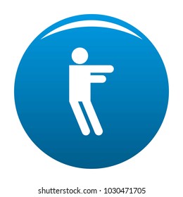 Stick figure stickman icon vector blue circle isolated on white background 