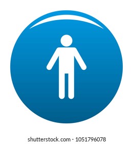 Stick figure stickman icon vector blue circle isolated on white background 