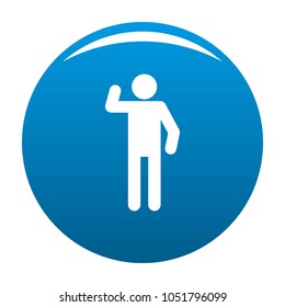 Stick figure stickman icon vector blue circle isolated on white background 