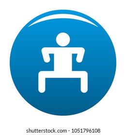 Stick figure stickman icon vector blue circle isolated on white background 