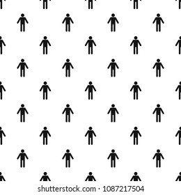 Stick figure stickman pattern vector seamless repeating for any web design