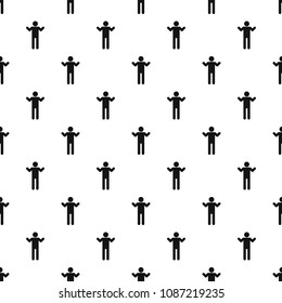 Stick figure stickman pattern vector seamless repeating for any web design