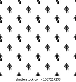 Stick figure stickman pattern vector seamless repeating for any web design