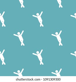 Stick figure stickman pattern vector seamless repeating for any web design