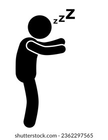 stick figure and stickman vector silhouette illustration,sleepwalking.
