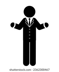 stick figure and stickman vector silhouette illustration, Businessman, Success, Wealth, Entrepreneurship