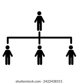 stick figure vector illustration with chart tree