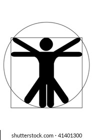 Stick figure vector as Leonardo Da Vinci´s Vitruvian Man.
Symbol for anatomy