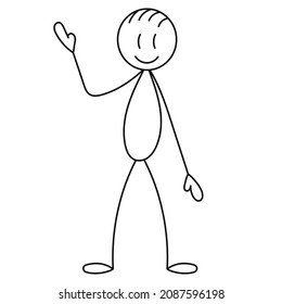 Stick Figure Vector Man On White Stock Vector (royalty Free) 2087596198 