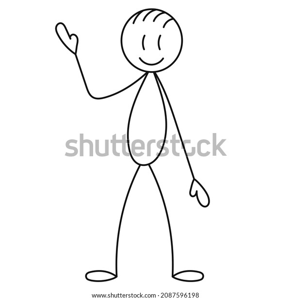 Stick Figure Vector Man On White Stock Vector (Royalty Free) 2087596198 ...