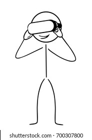 Stick figure with virtual reality