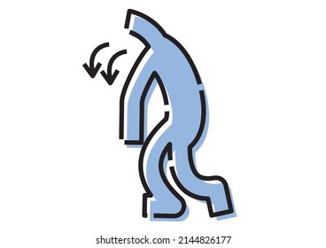 Stick figure walking under stress