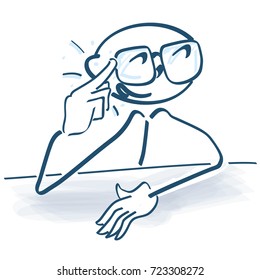 Stick figure while thinking and infos