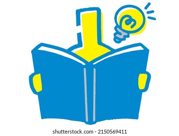 Stick figure who reads books and gains knowledge - Shutterstock ID 2150569411