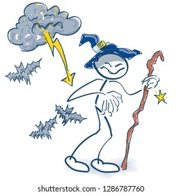 Stick figure as a wicked magician