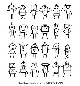 Stick figured robots