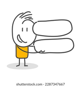 Stick figures. Alphabet. Isolated on white background. Hand drawn Doodle Line Art Cartoon Design character.