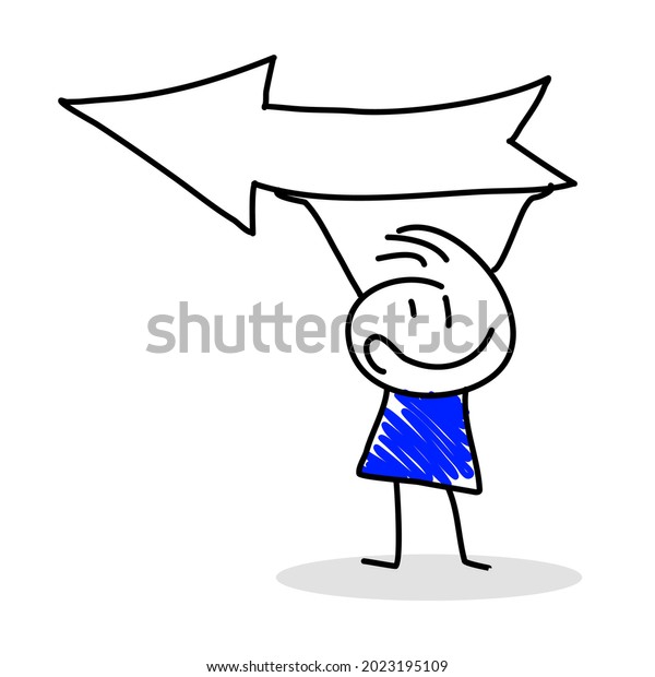 Stick Figures Arrow Isolated On White Stock Vector (Royalty Free ...